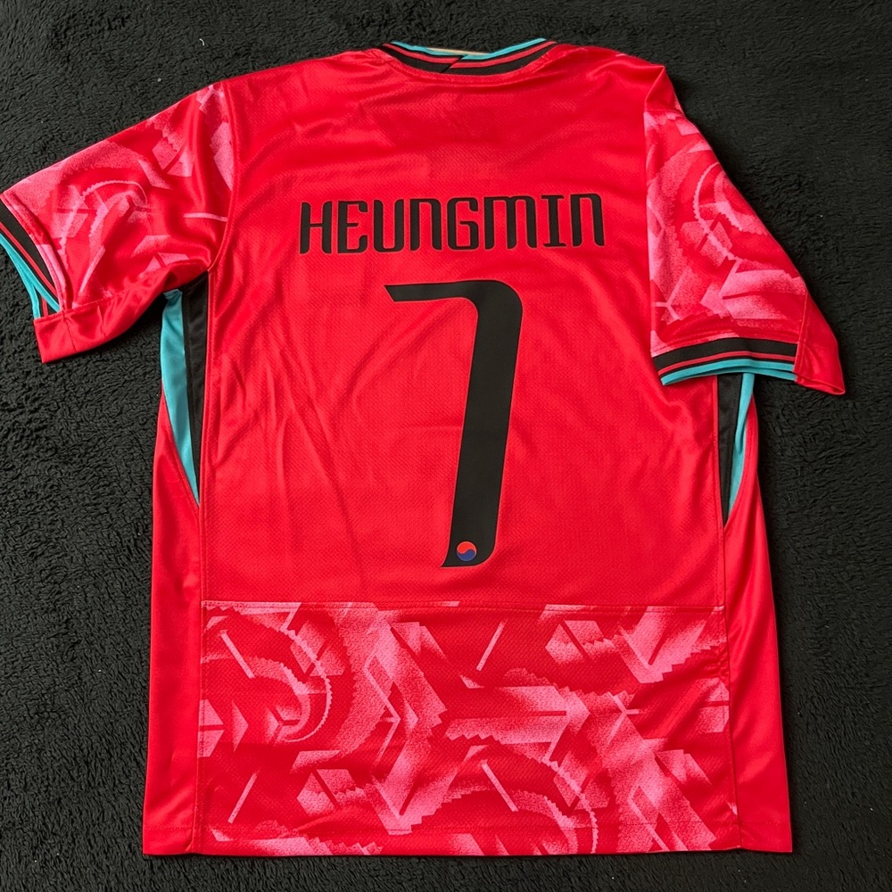 Son #7 Korea Soccer Jersey Red Home Heungmin 2024